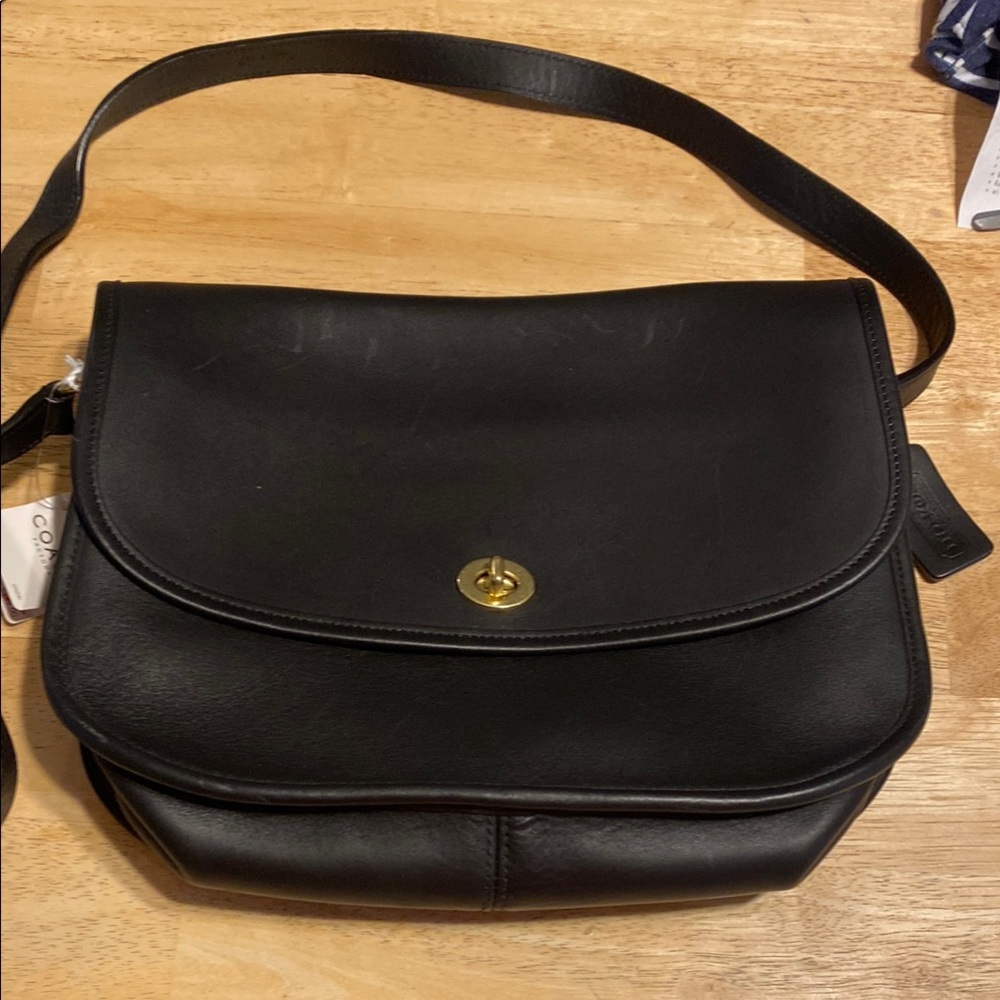 Coach Black Leather crossbody  Bag